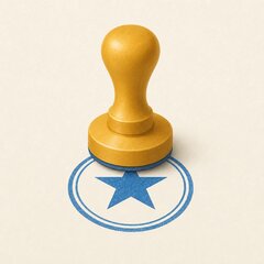 Sello oficial sobre papel